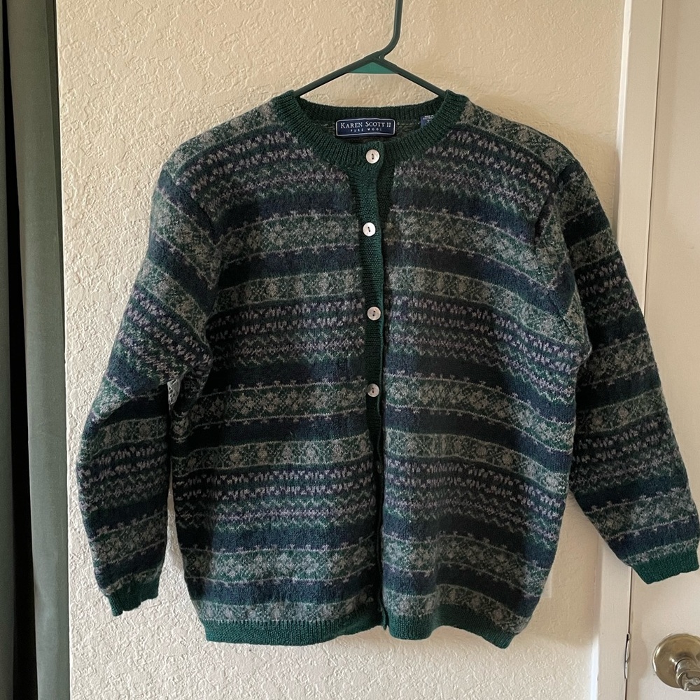 Wool fair isle cardigan